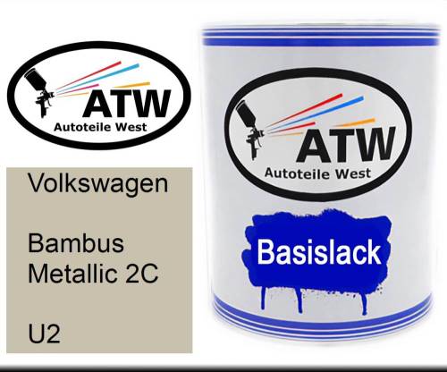 Volkswagen, Bambus Metallic 2C, U2: 1L Lackdose, von ATW Autoteile West.